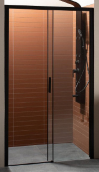 Дверь в нишу или комбинации AQUANET Pleasure 120x200 профиль черный матовый