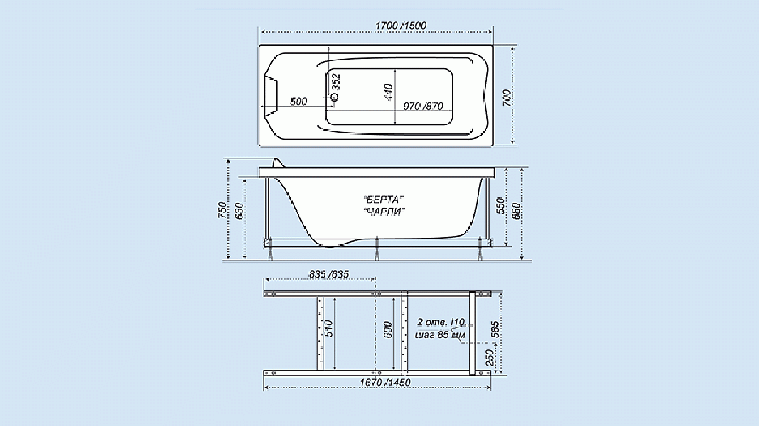 Какая глубина ванной