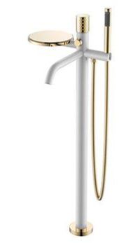Смеситель для ванны BOHEME Stick 129-WG WhiteGold ручка Diamond